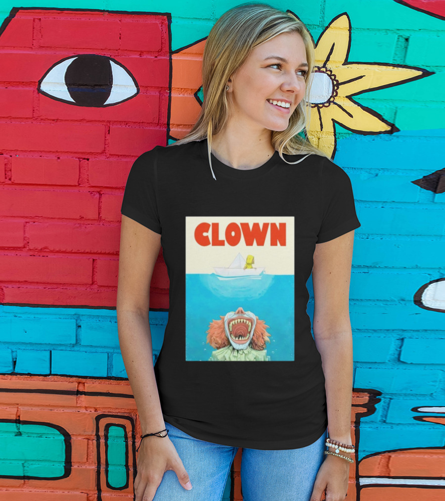 Halloween Jaws Inspired Clown Parody Horror Movie T-Shirt