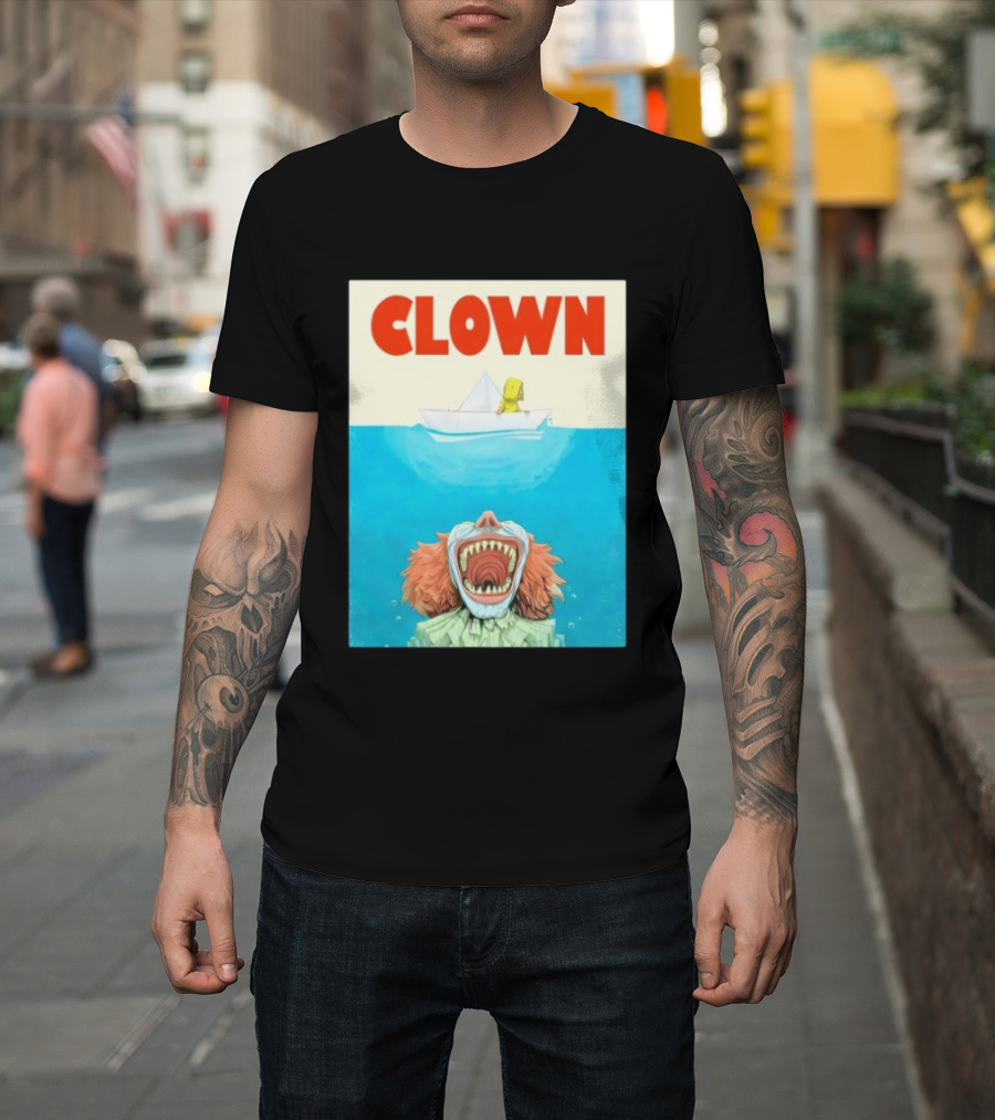 Halloween Jaws Inspired Clown Parody Horror Movie T-Shirt
