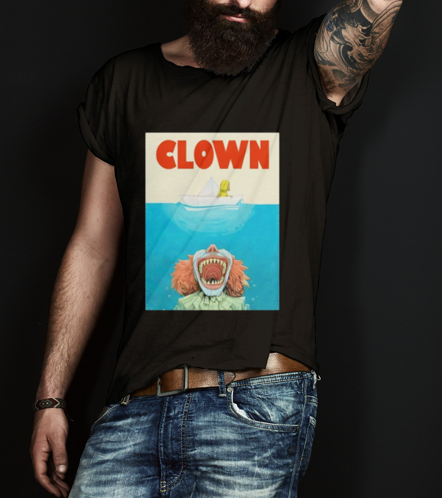 Halloween Jaws Inspired Clown Parody Horror Movie T-Shirt