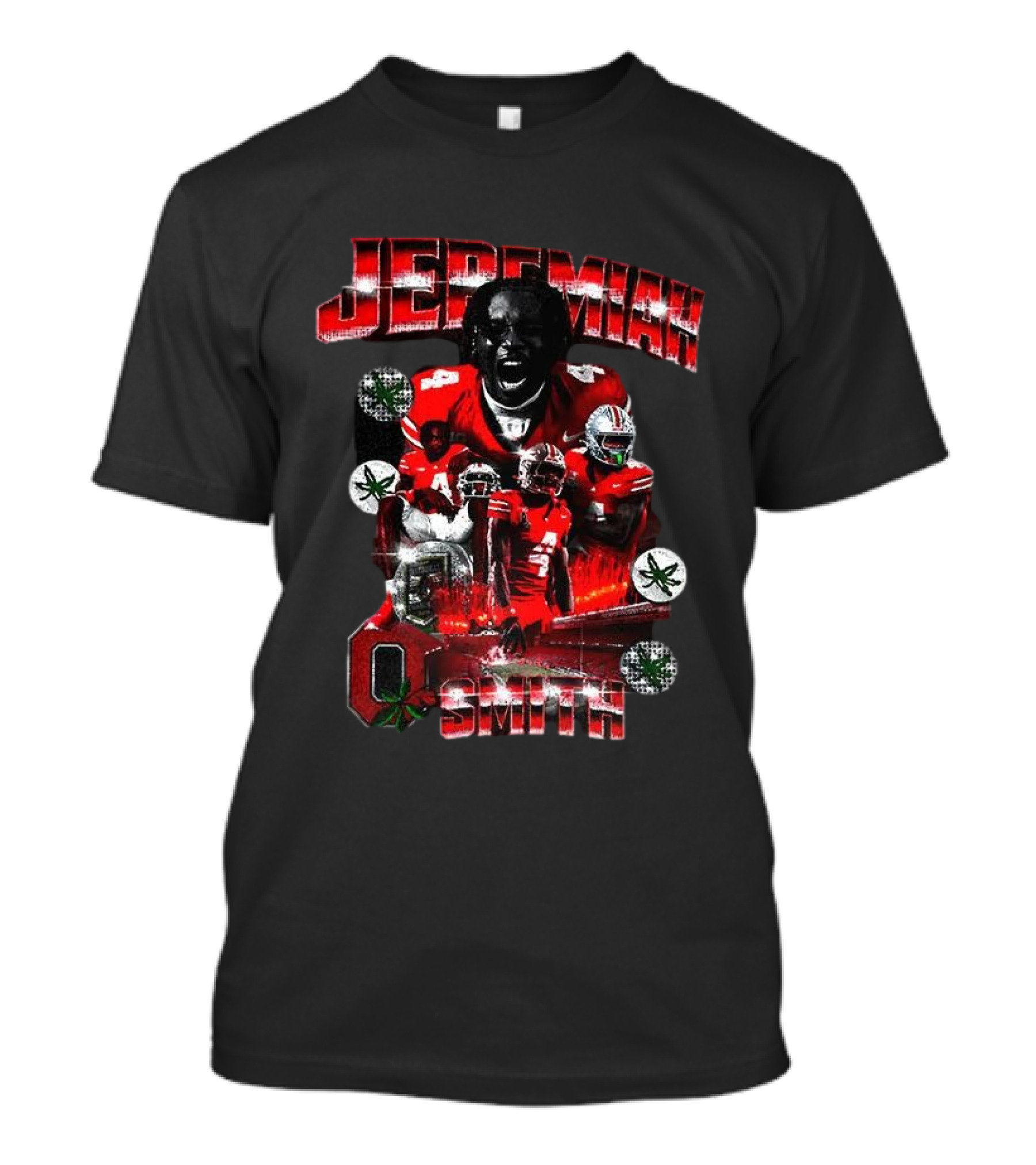 Jeremiah Smith Ohio State Buckeyes NFL Football Player Name Red Jersey Team Spirit T-Shirt