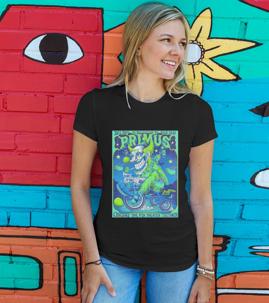 Dec 30 31 2025 Primus New Years Eve Oakland The Fox Theater Clown T-Shirt