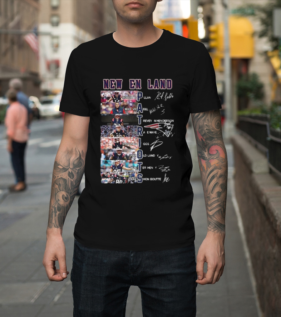 New England Patriots Players Robert S Mike Vrabel Stefon Diggs Signatures T-Shirt