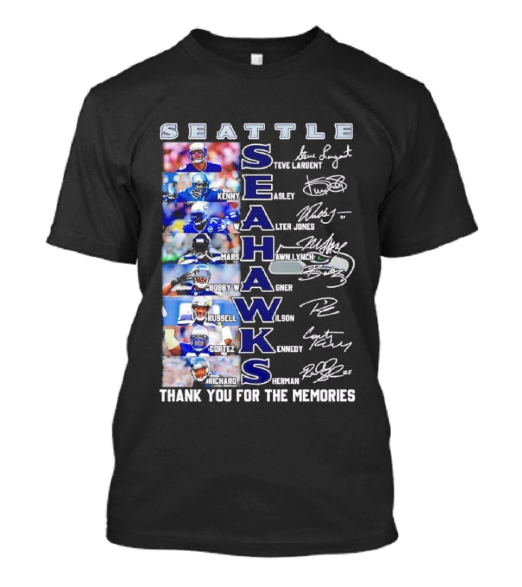 Seattle Seahawks Players Signature Thank You For The Memories T-Shirt