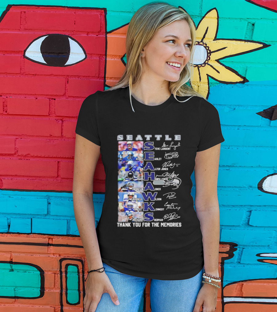 Seattle Seahawks Players Signature Thank You For The Memories T-Shirt