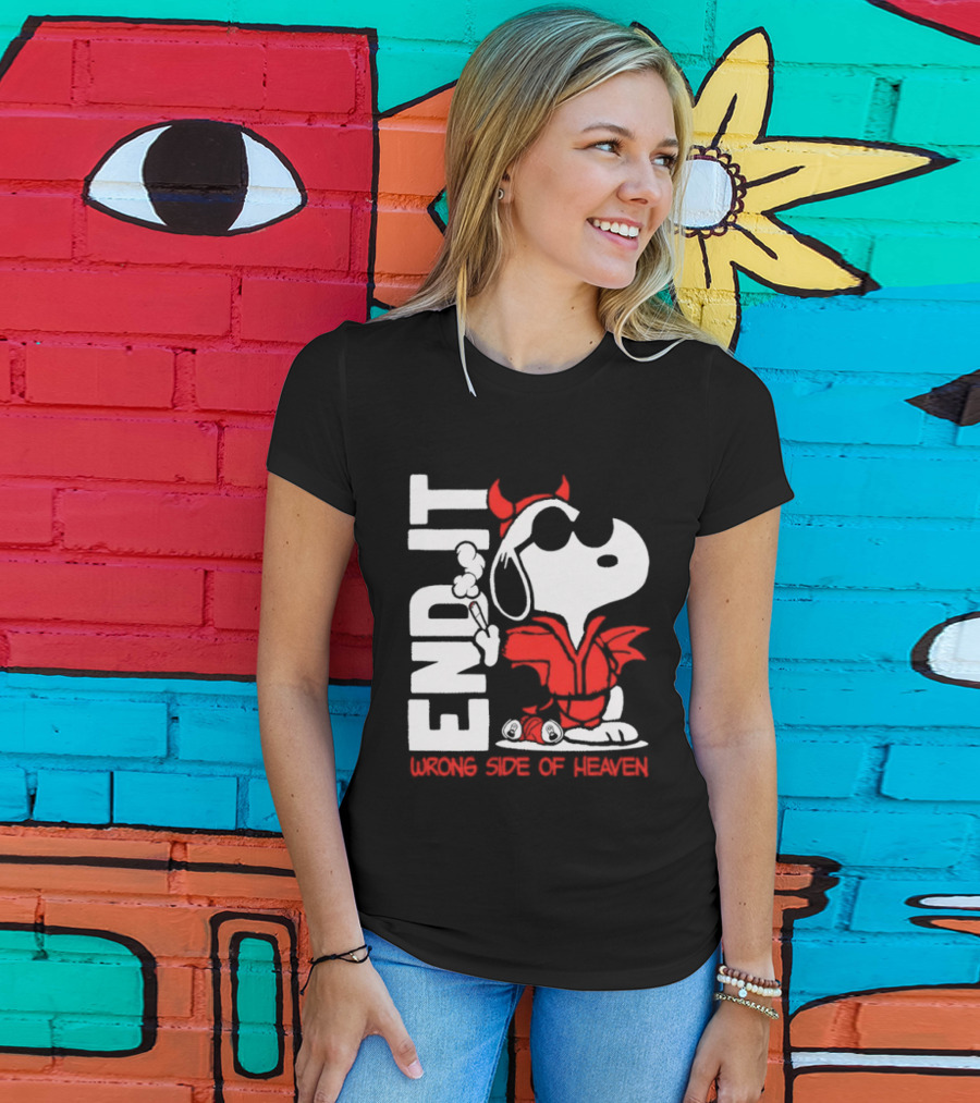 Snoopy End It Wrong Side Of Heaven Red Devil Suit T-Shirt