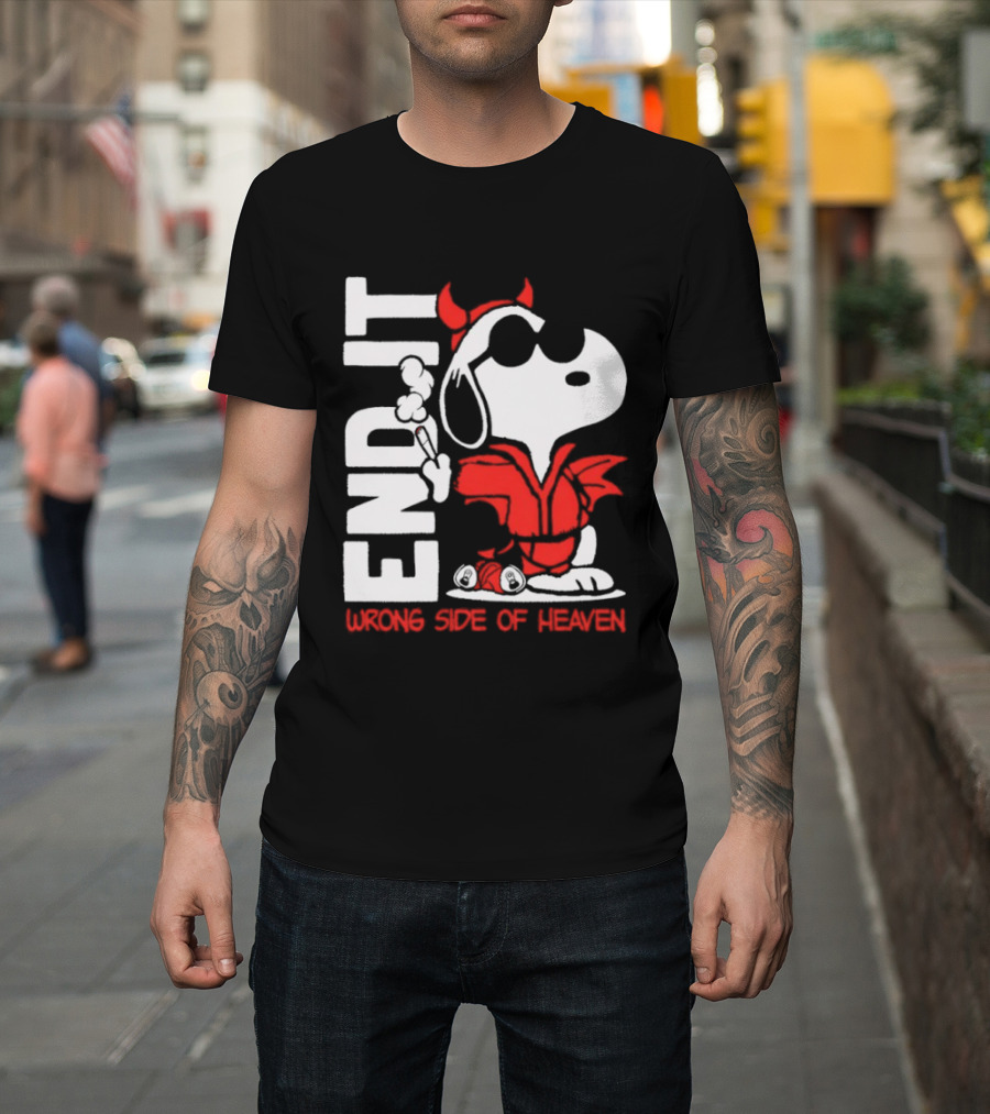 Snoopy End It Wrong Side Of Heaven Red Devil Suit T-Shirt