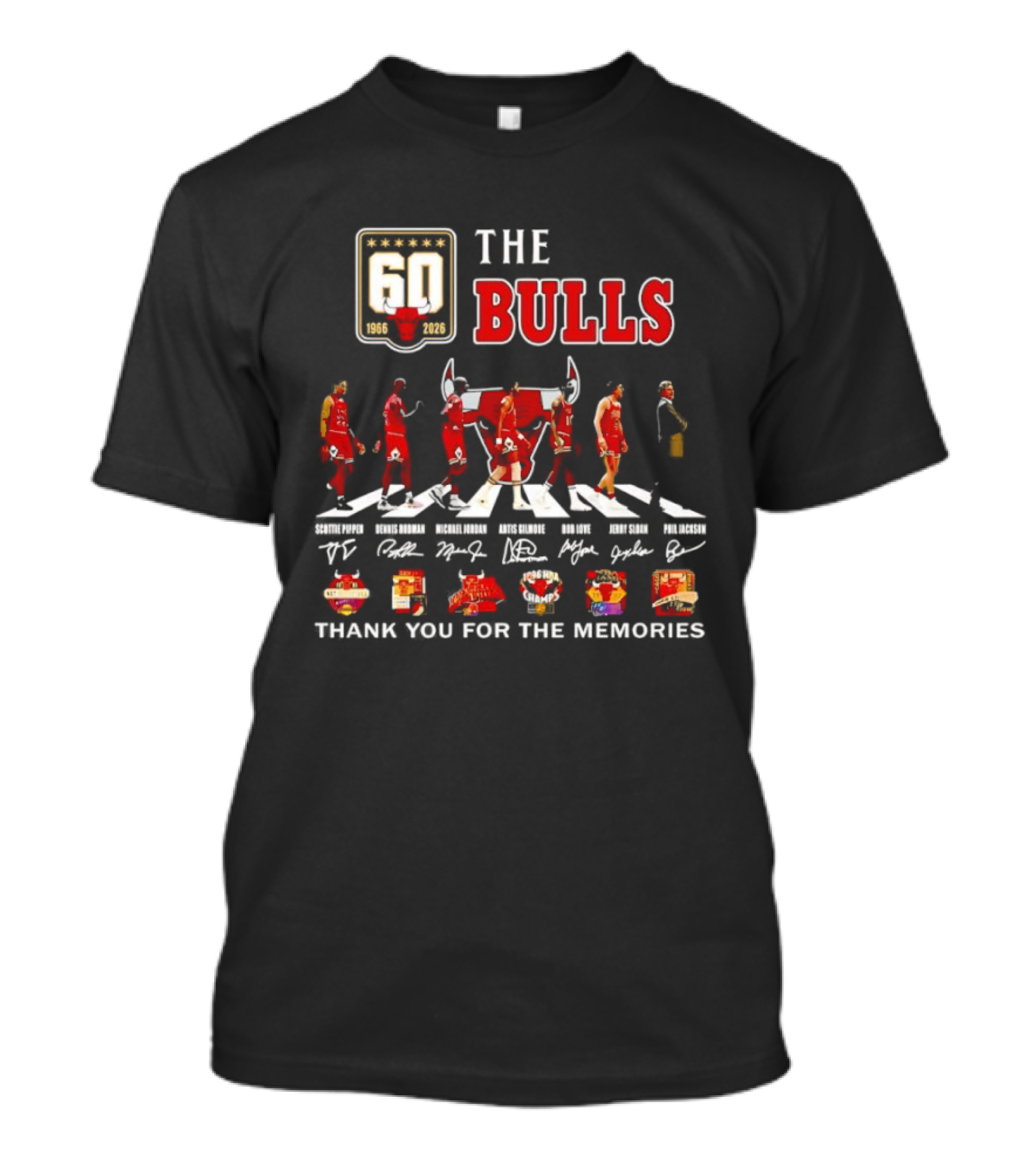 Chicago Bulls 60th Anniversary Legendary Players Staff Thank You For The Memories T-Shirt