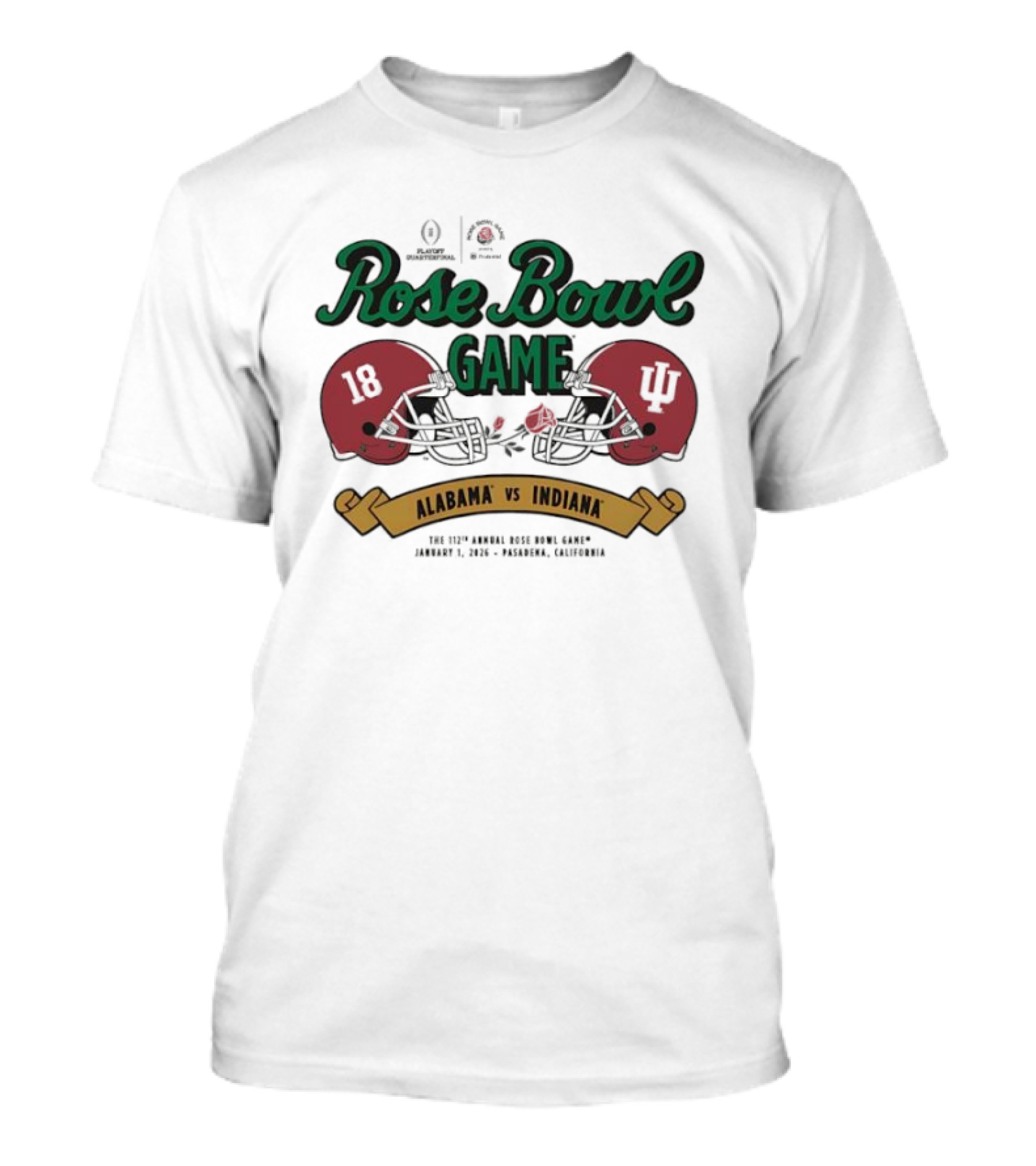 Alabama Vs Indiana 2026 Rose Bowl Game Pasadena California T-Shirt