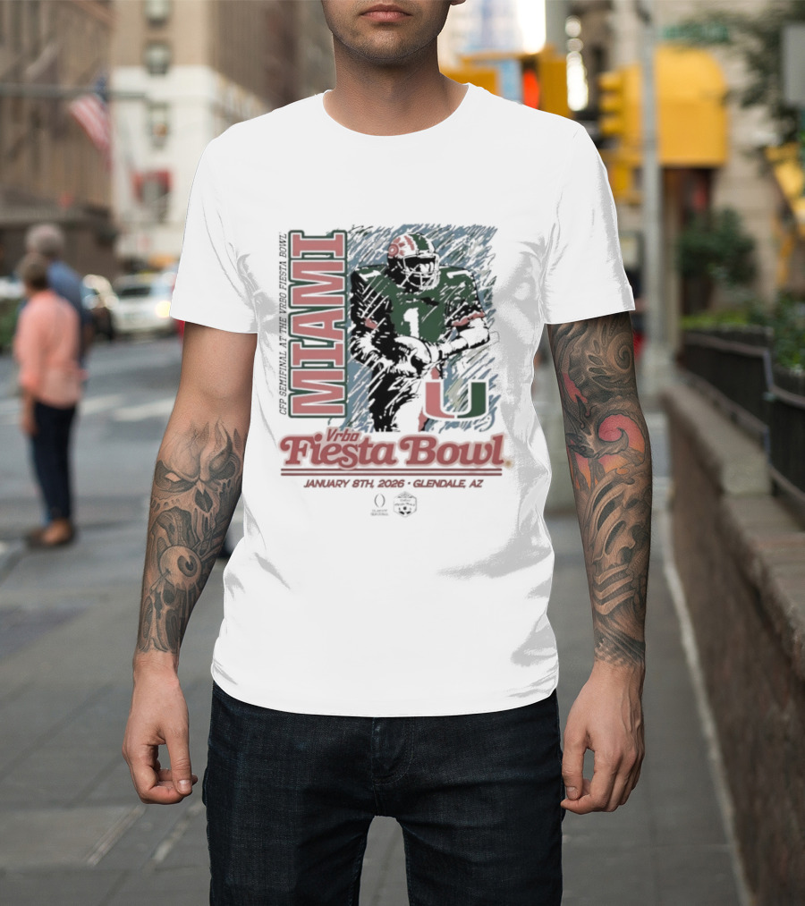 Miami Hurricanes Fiesta Bowl Glendale AZ December 31 2026 T-Shirt