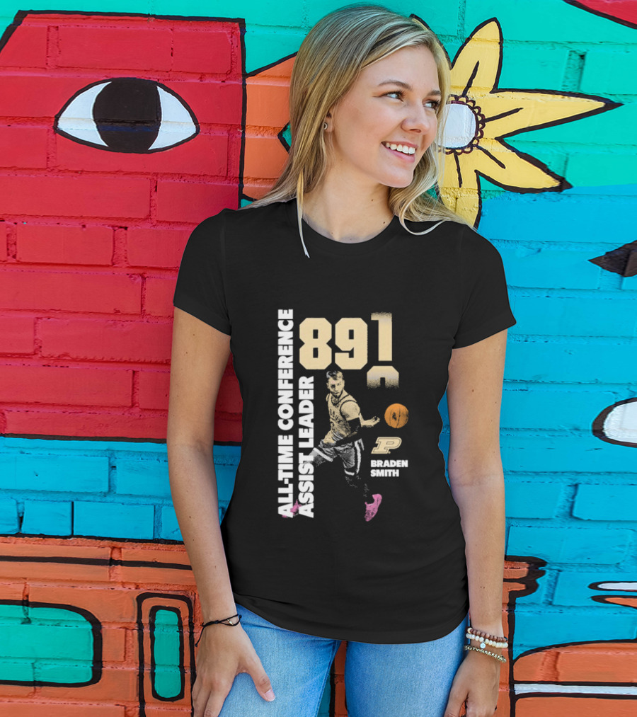 Braden Smith 891 All Time Conference Assist Leader Purdue Boilermakers T-Shirt