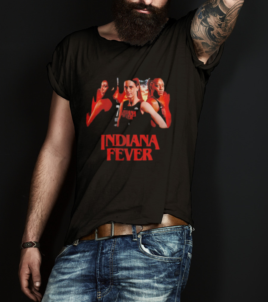 Indiana Fever Caitlin Clark Aliyah Boston Kelsey Mitchell Stranger Things T-Shirt