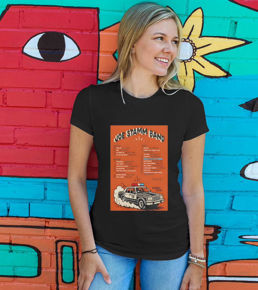 Joe Stamm Band Spring 2026 Tour Dates With Vintage Police Car T-Shirt