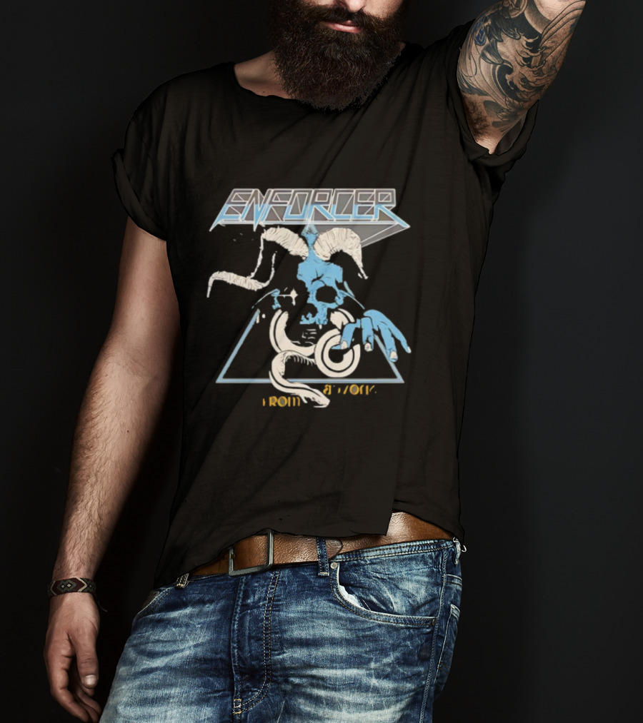Enforcer Devil Blue Skull From Beyond Retro Metal T-Shirt