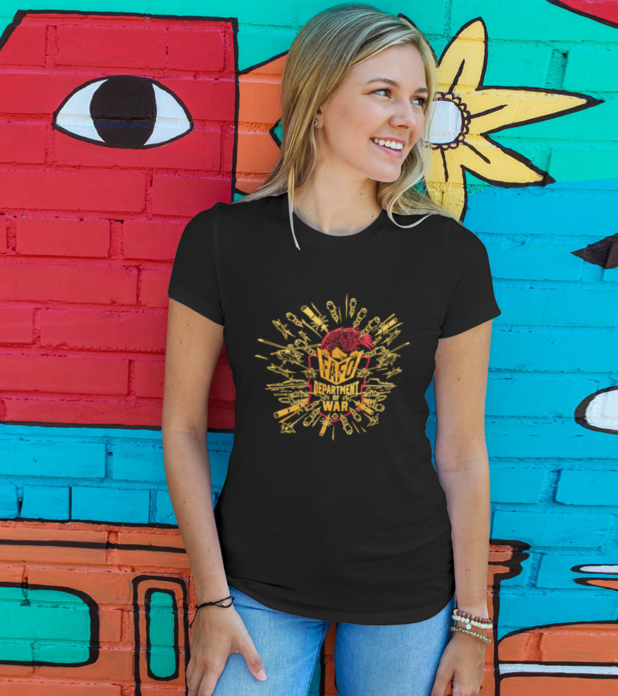 FAFO Department Of War Eagle Spartan Helmet Explosion T-Shirt