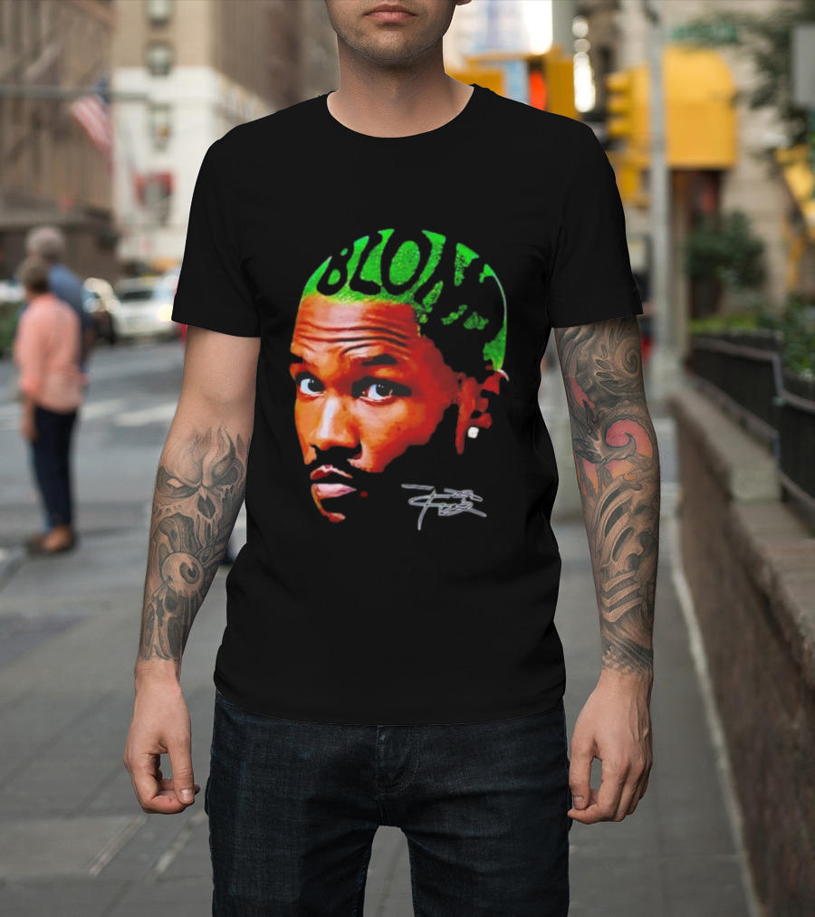 Blond Frank Ocean Big Face Green Hair Signature T-Shirt