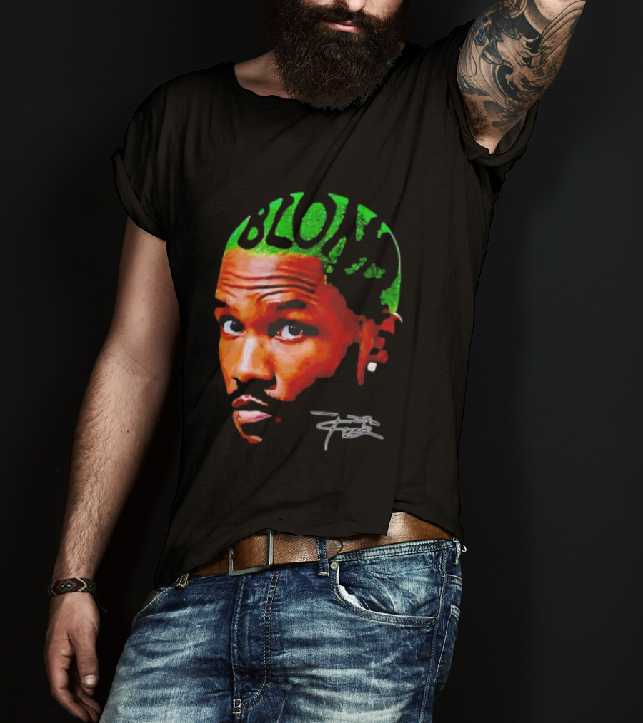 Blond Frank Ocean Big Face Green Hair Signature T-Shirt