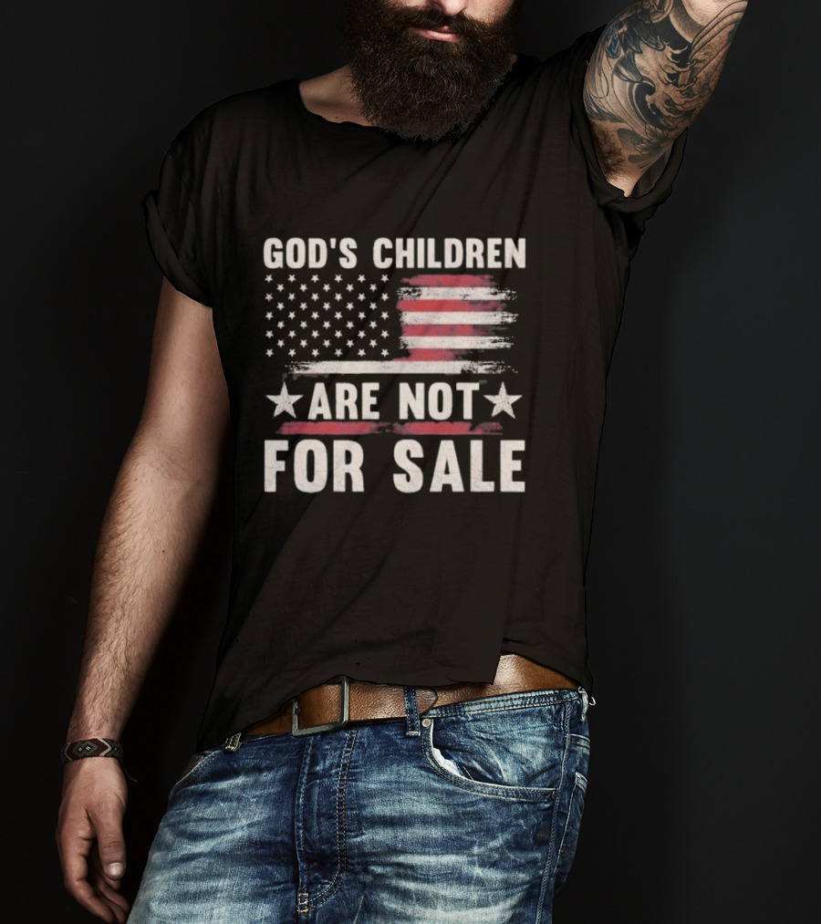 God's Children Are Not For Sale American Flag Stars Stripes T-Shirt