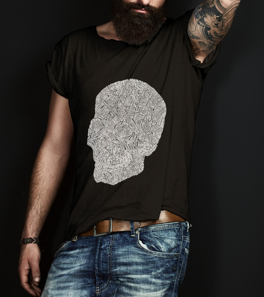 Noah Scalin Obsessive Compulsive Skull Maze T-Shirt