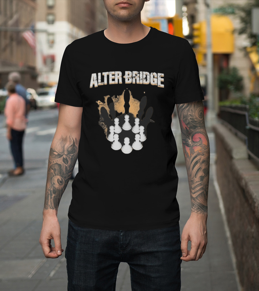 Alter Bridge Pawns Kings Crown Chess Pieces Band Merchandising T-Shirt