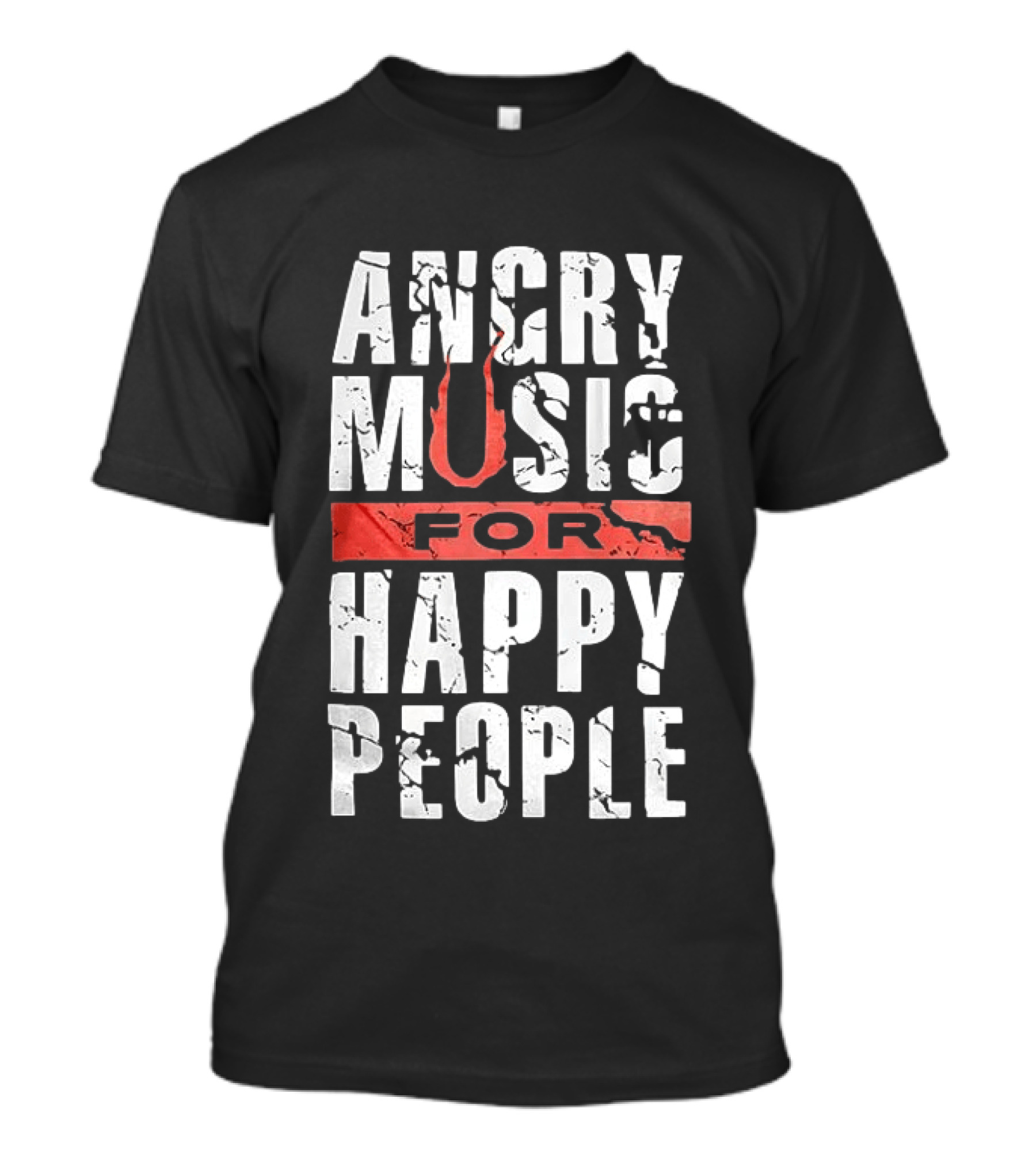 Angry Music For Happy People Red Lightning Bold T-Shirt