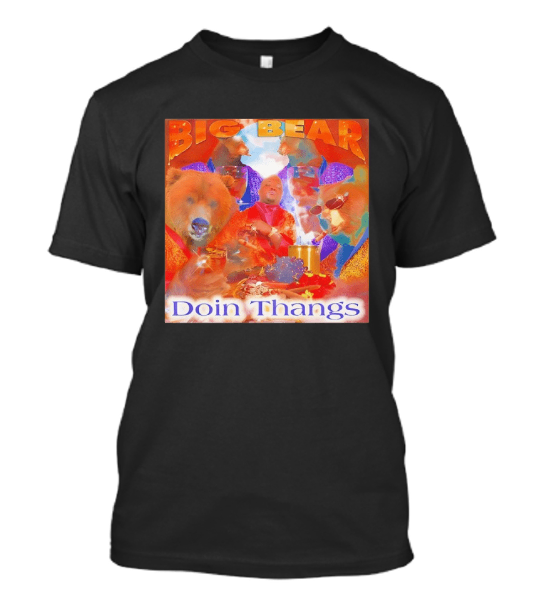 Big Bear Doin Thangs Album Cover Collage T-Shirt