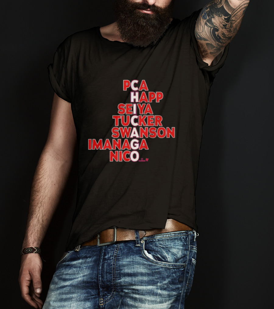PCA Happ Seiya Tucker Swanson Imanaga Nico Chicago Bulls T-Shirt