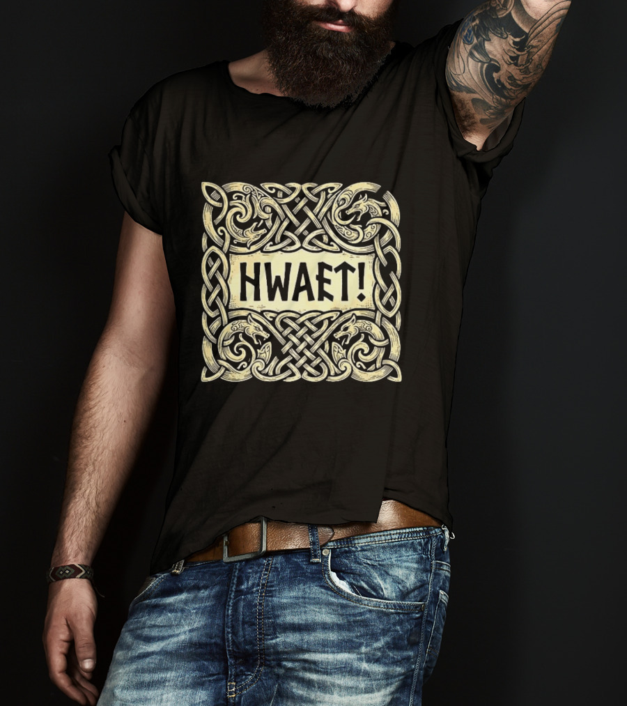 Hwaet Beowulf Viking Knotwork T-Shirt