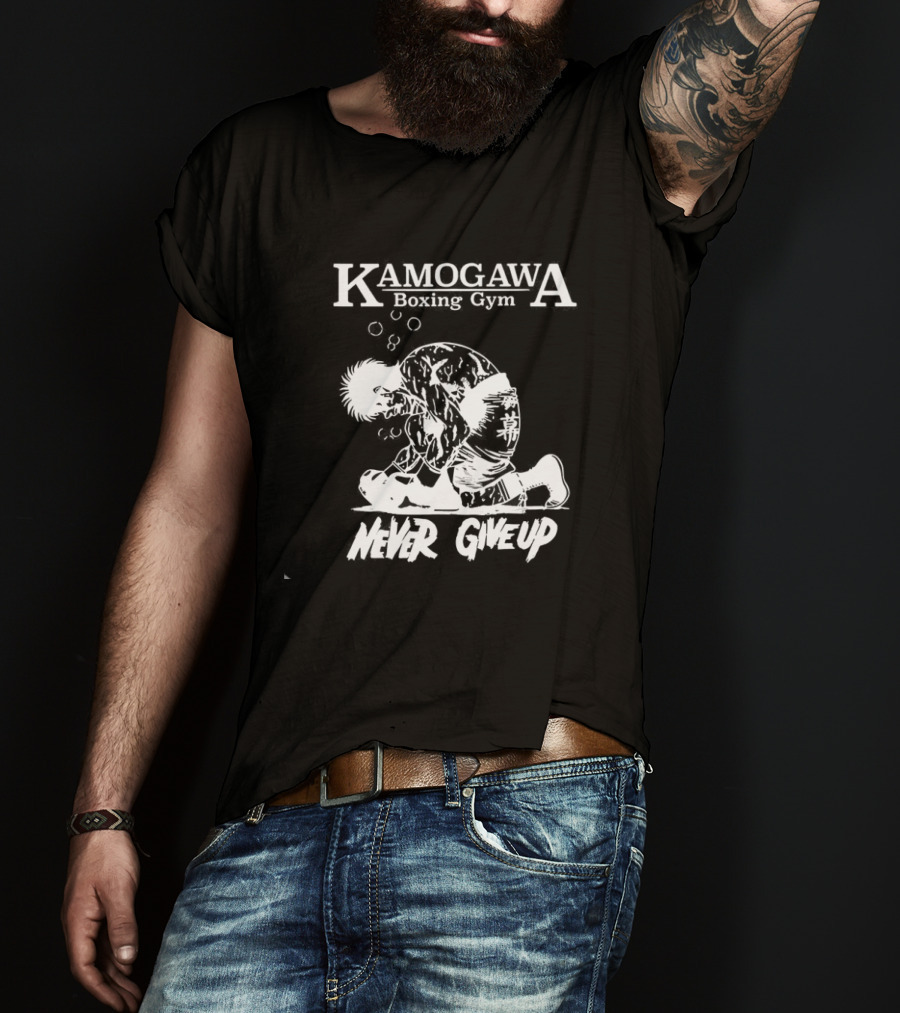 Kamogawa Boxing Gym Never Give Up Sketch T-Shirt