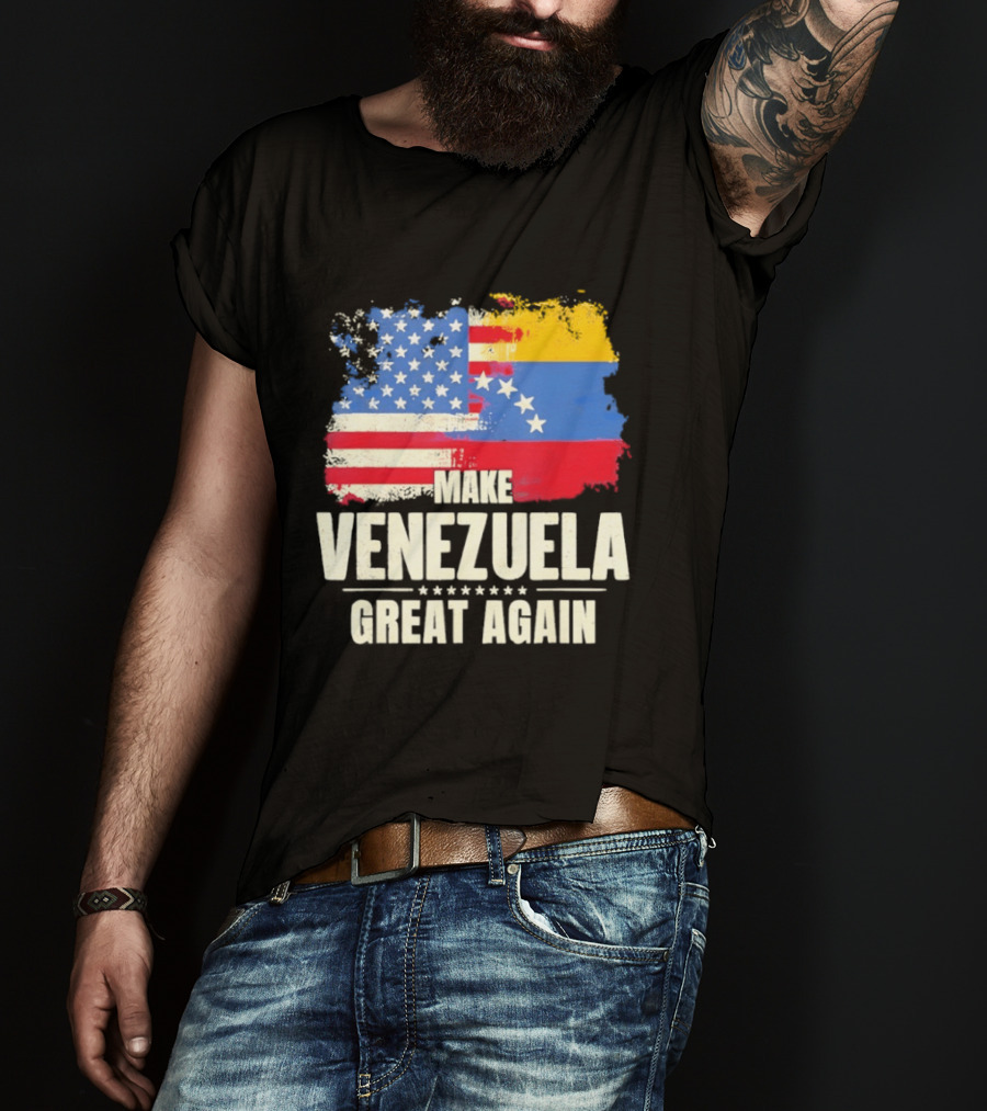Make Venezuela Great Again USA Flag Fusion T-Shirt