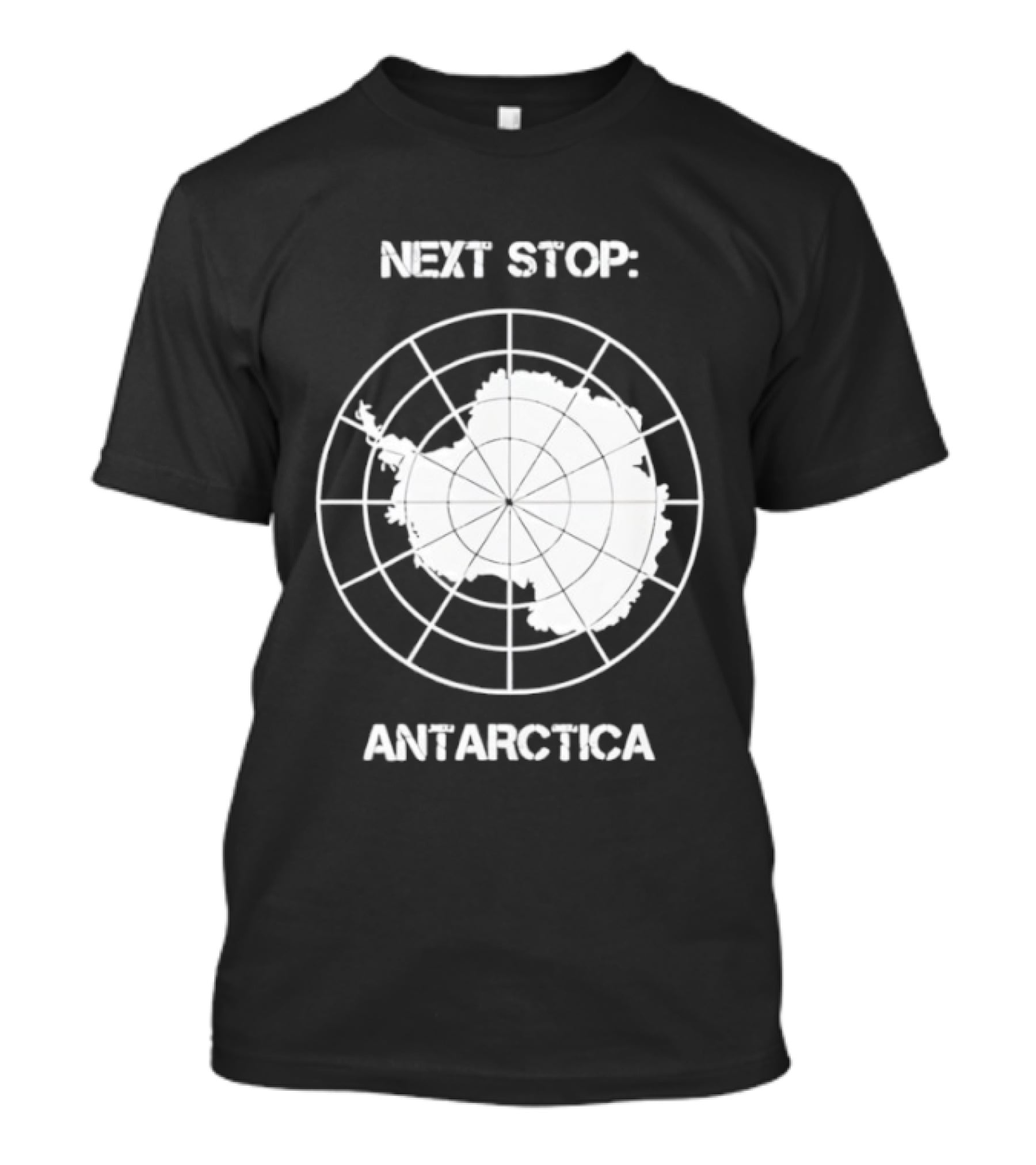 Next Stop Antarctica Map Outline Adventure T-Shirt