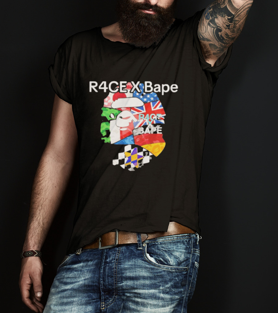 R4CE X Bape International Flags Collaboration T-Shirt