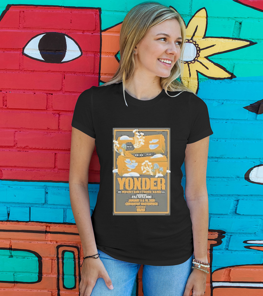 Yonder Mountain String Band Kyle Tuttle Band January 9 10 2026 Cervantes Masterpiece KGNU T-Shirt