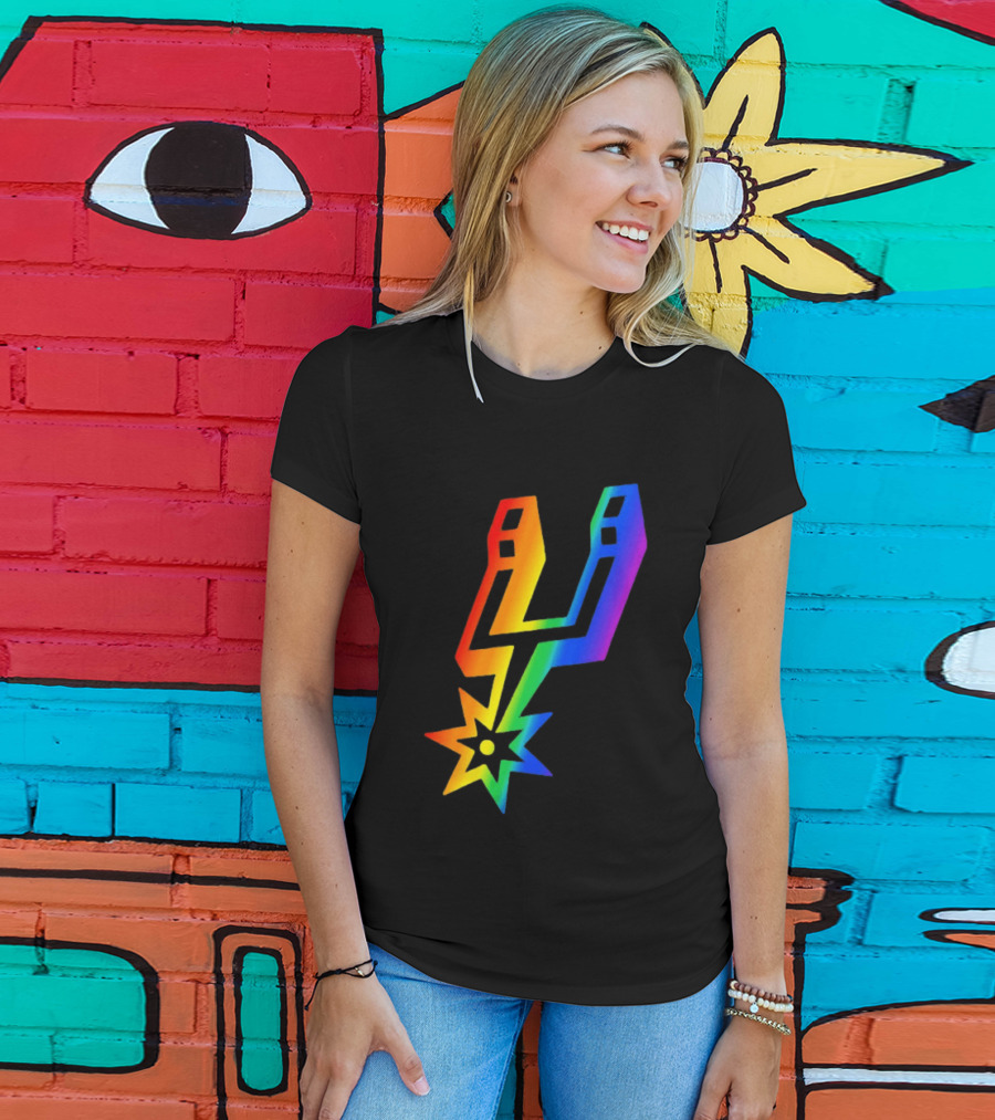 San Antonio Spurs LGBT Pride Rainbow Spurs T-Shirt
