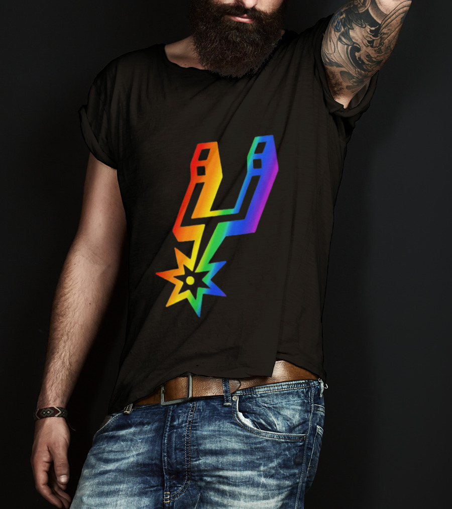 San Antonio Spurs LGBT Pride Rainbow Spurs T-Shirt