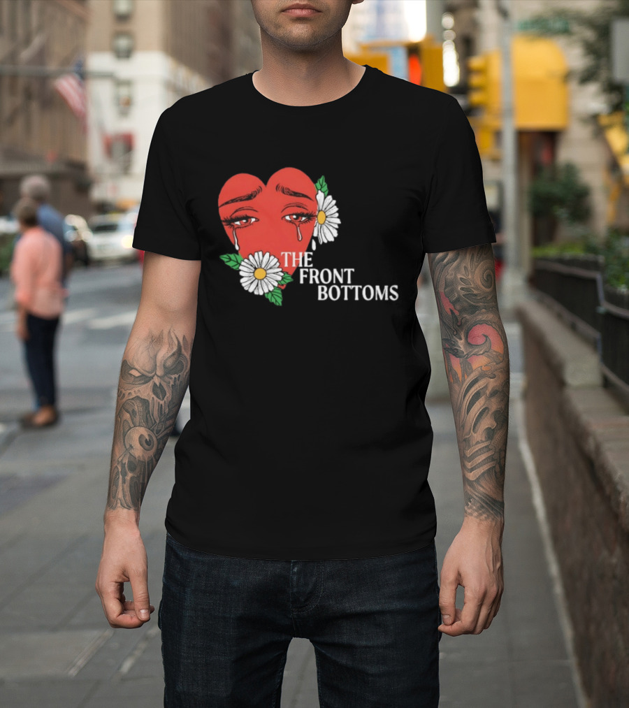 The Front Bottoms Heart With Crying Eyes And Daisies T-Shirt