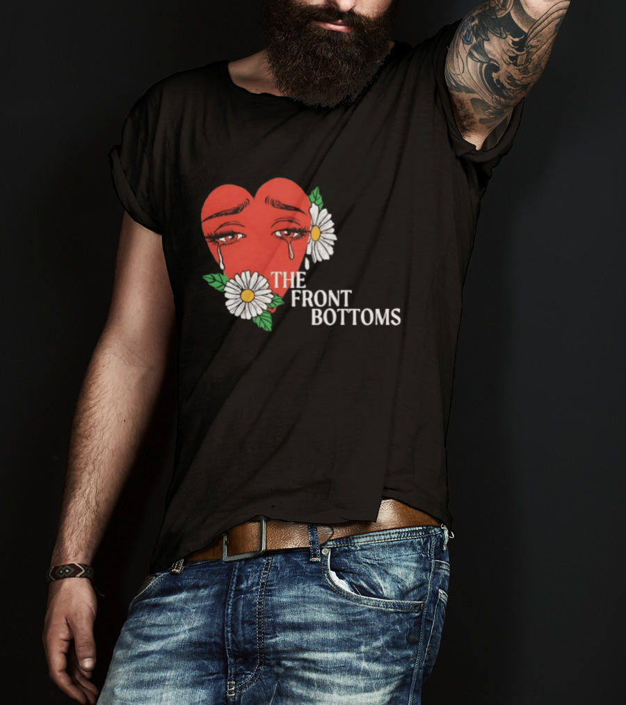 The Front Bottoms Heart With Crying Eyes And Daisies T-Shirt