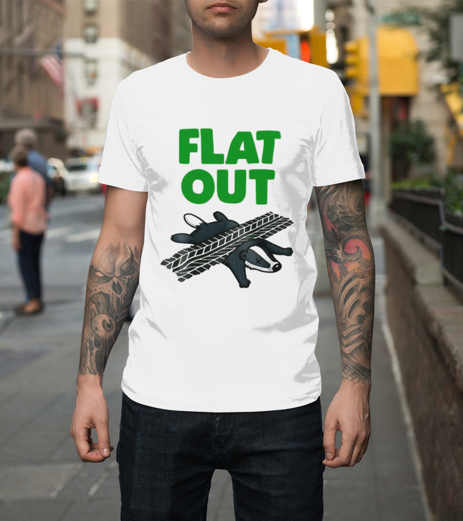 Flat Out Badger Roadkill Humorous T-Shirt