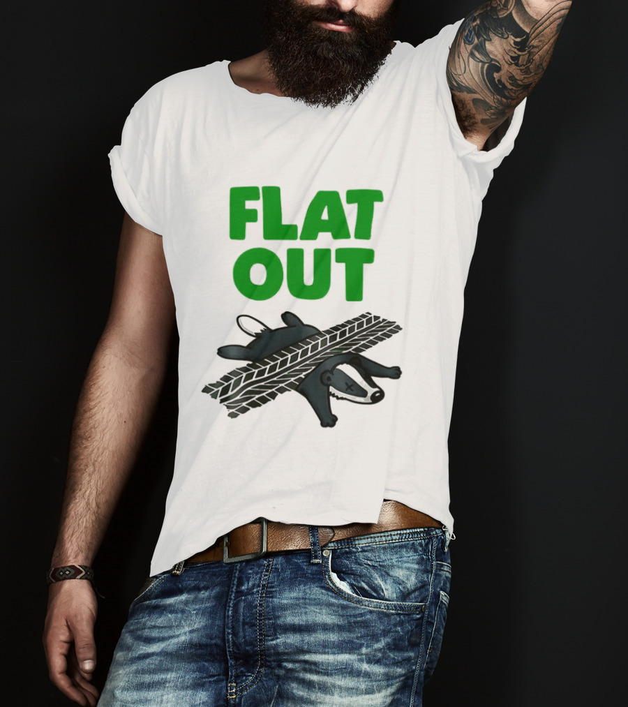 Flat Out Badger Roadkill Humorous T-Shirt