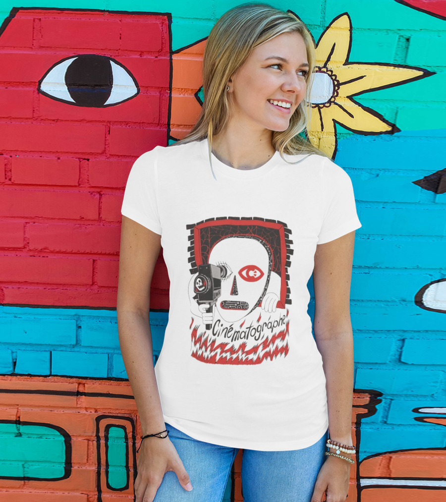 Cinématographe Peeping Tom Red Mask Camera T-Shirt