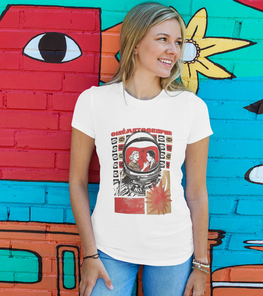 Cinématographe Pulp Fiction Astronaut Retro Sci Fi Pop T-Shirt