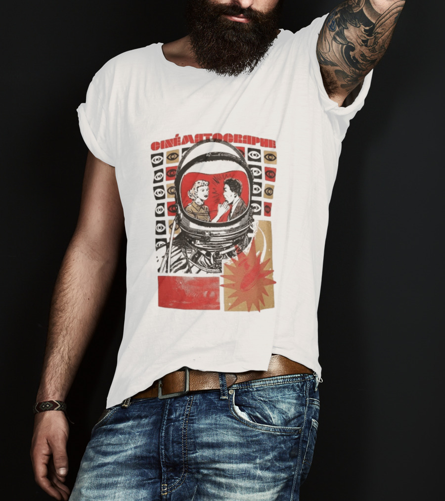 Cinématographe Pulp Fiction Astronaut Retro Sci Fi Pop T-Shirt