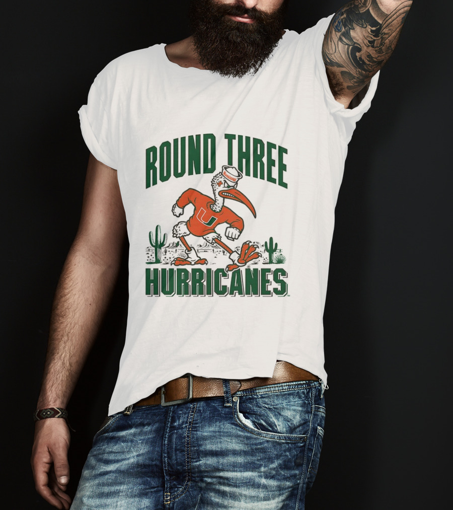 Miami Hurricanes Round Three Sebastian The Ibis NCAA T-Shirt