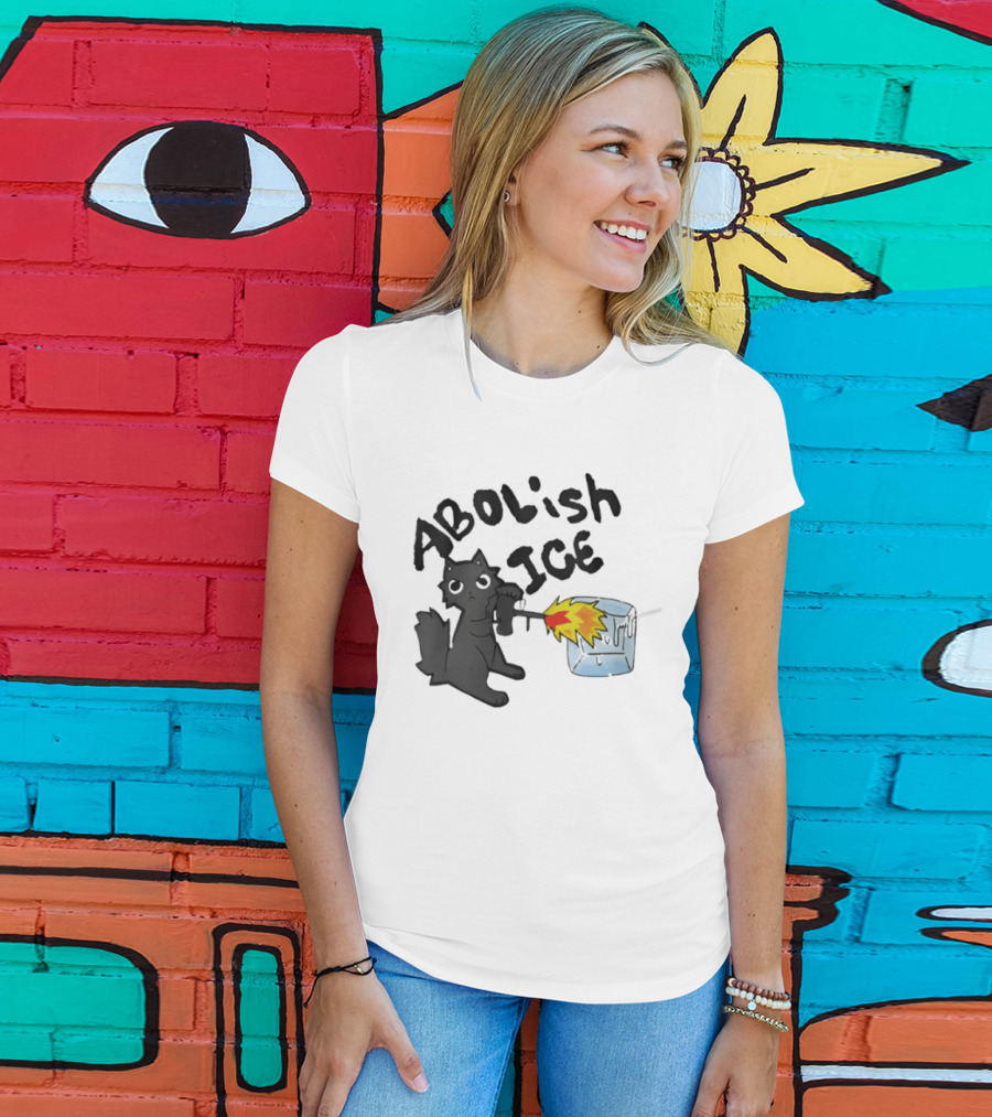 Abolish Ice Cat Torch Melting Cube T-Shirt