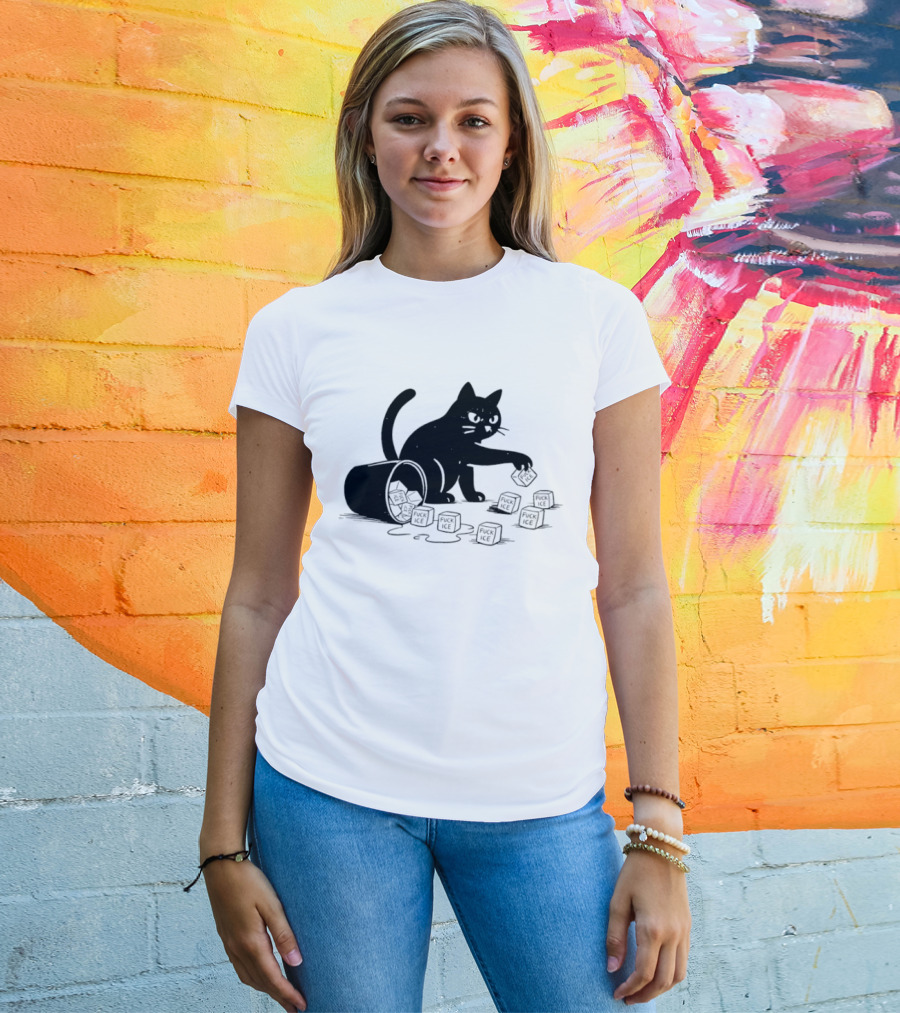Black Cat Anti Trump Fuck Ice T-Shirt