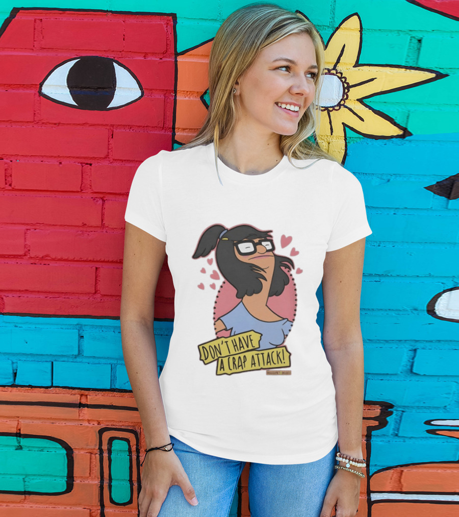 Bob's Burgers Don't Have A Crap Attack Character Graphic With Pink Hearts T-Shirt