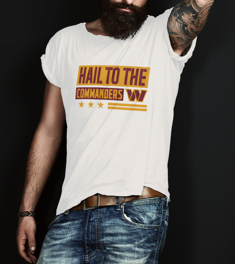 Washington Commanders Hail To The Commanders Fanatics Cream Team Archives T-Shirt