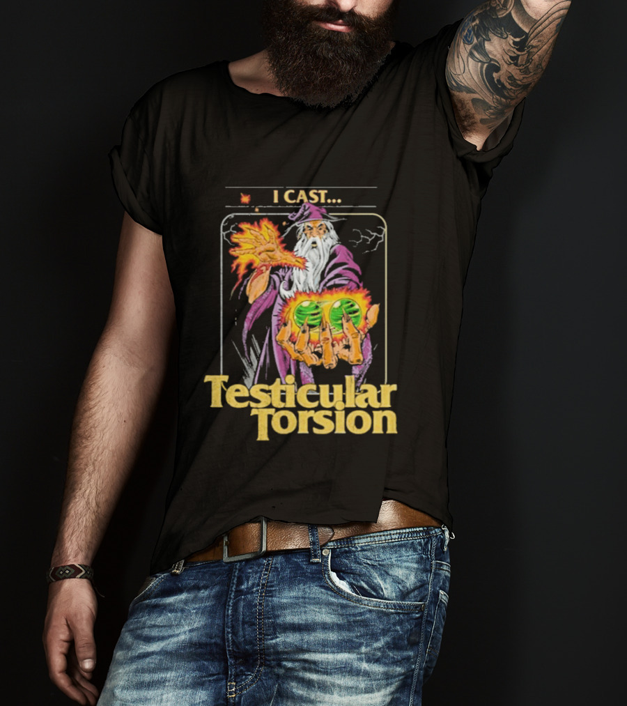 Aidan Wachter I Cast Testicular Torsion Wizard Magic Spell T-Shirt