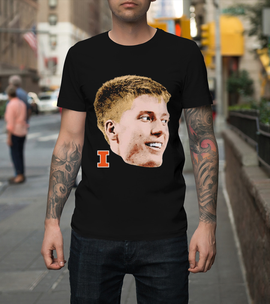 Ben Humrichous Illinois Fighting Illini Big Head I T-Shirt