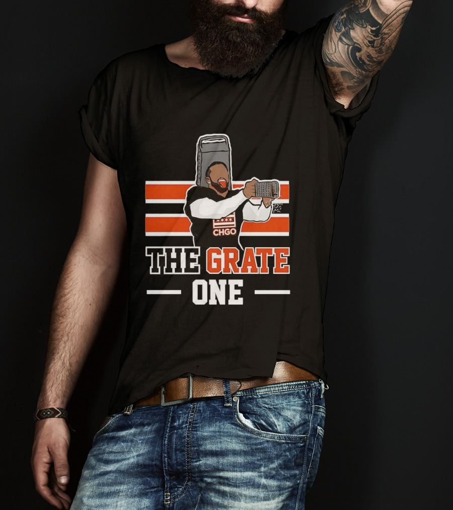 Chicago Bears CHGO The Grate One Caleb Williams Cheese T-Shirt