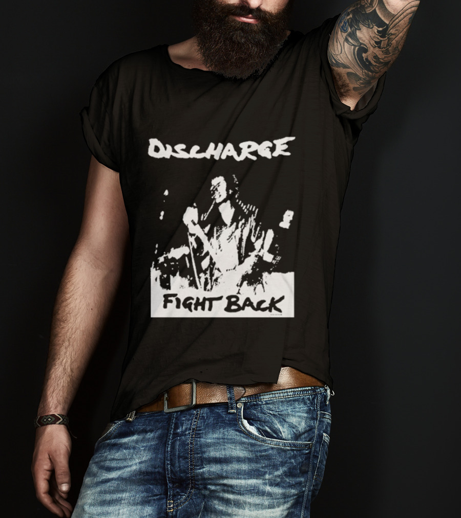 Discharge Fight Back Punk Music Performance T-Shirt